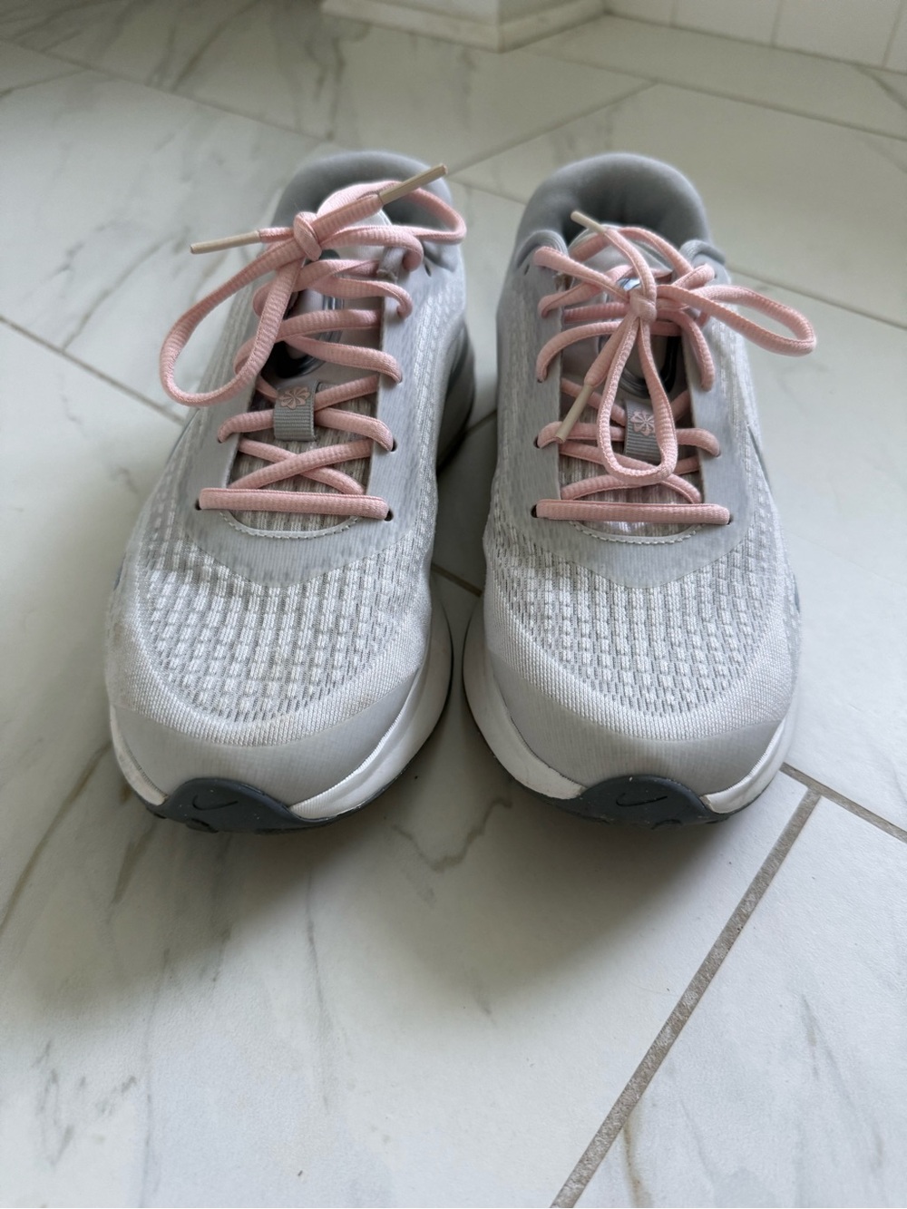Nike White and Pink Running Sneakers